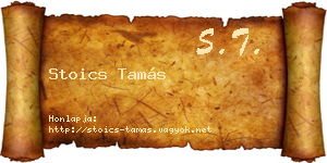 Stoics Tamás névjegykártya